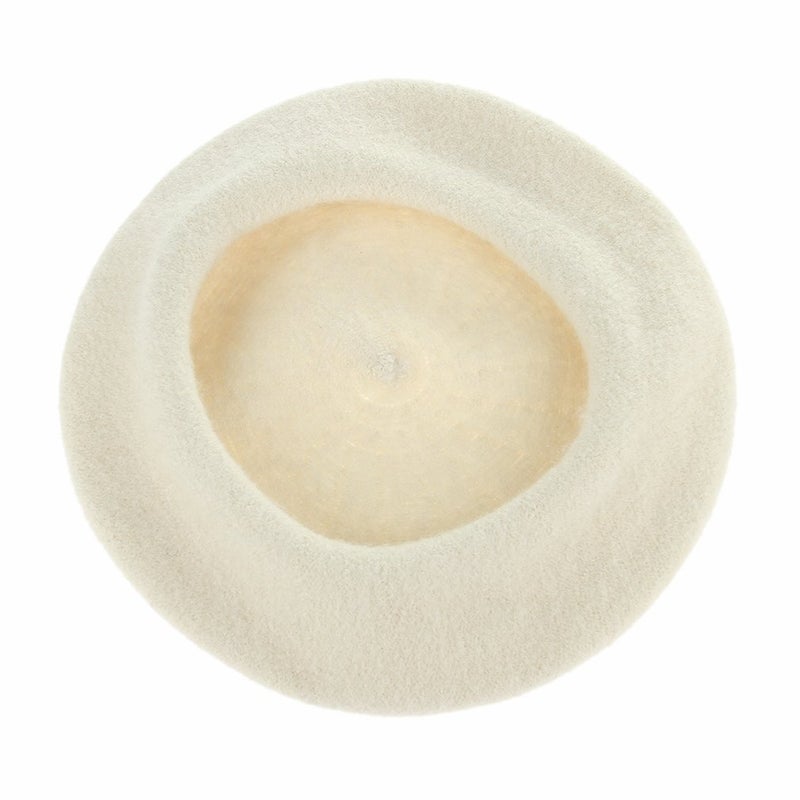 Brcus Kids Girls French Beret Hat Artist Hat Solid Warm Beanie Cap Winter Autumn (Off White, 1) - Image 4